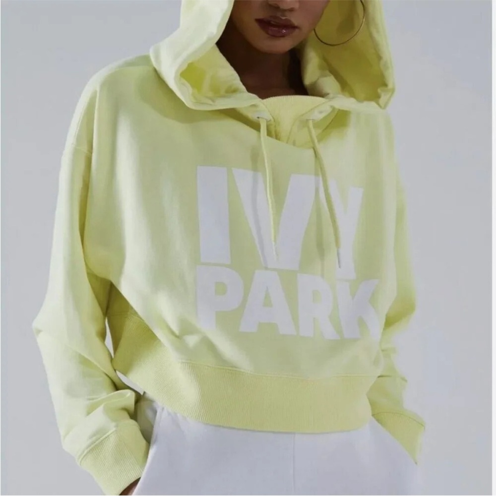 IVY PARK Light Yellow Hoodie Women’s XL Cozy Logo Pullover Sweatshirt - Picture 2 of 9